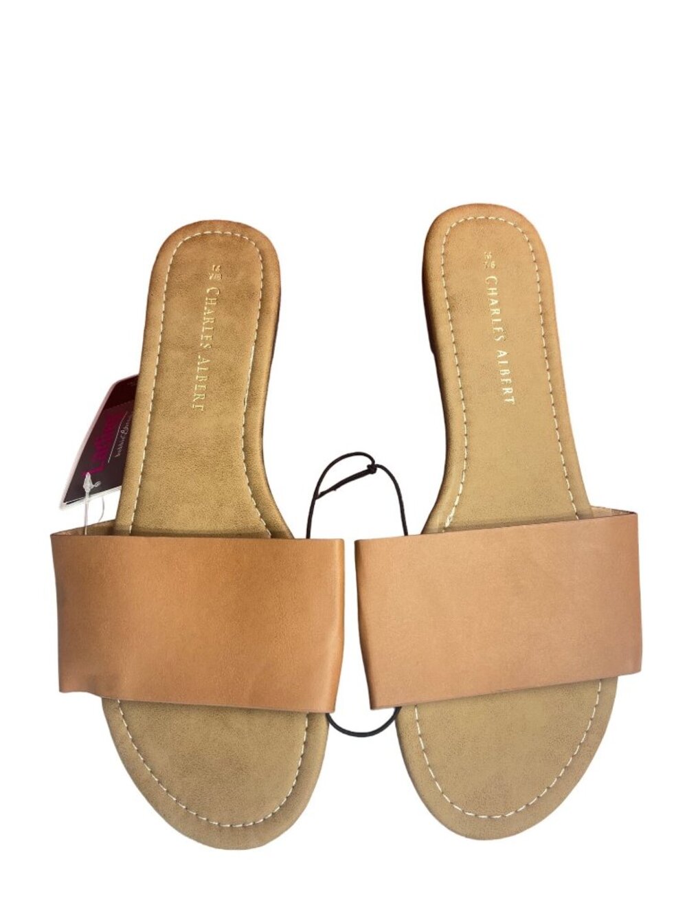 Charles Albert Tan Slip-On Womens Sandals Size Medium Style Carrie